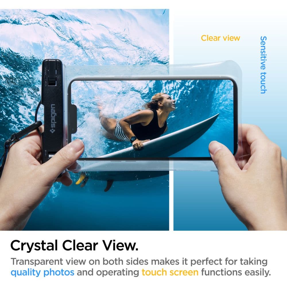 Spigen Vodotěsné pouzdro A601 IPX8 pro telefon 3.5 - 7" Průhledné - náhled 2