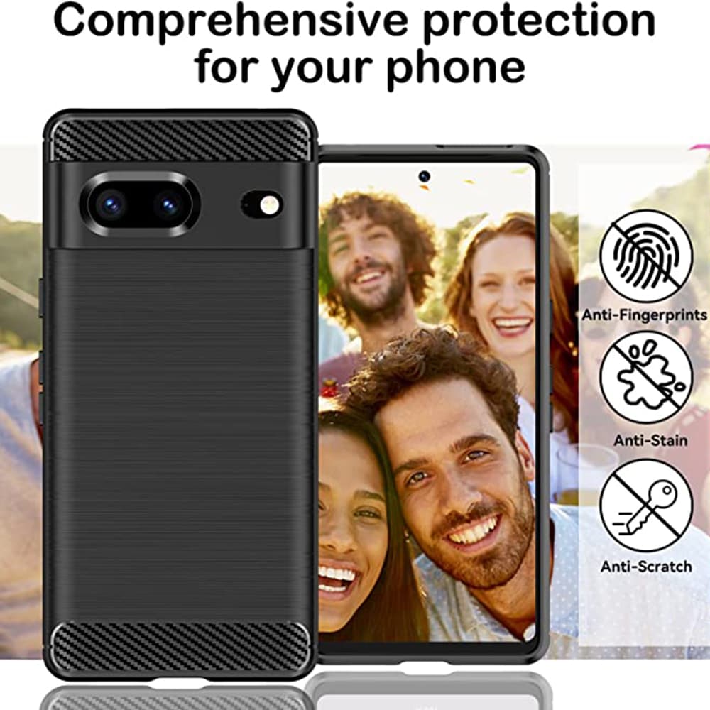 Techsuit Karbon Silikon Google Pixel 7 Černý - náhled 2