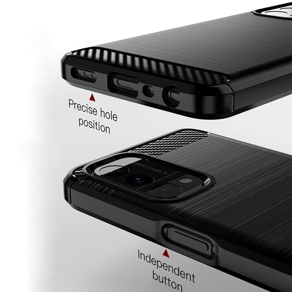 Techsuit Karbon Silikon Černý Oppo A54 5G A74 5G OnePlus Nord N200 5G - náhled 2
