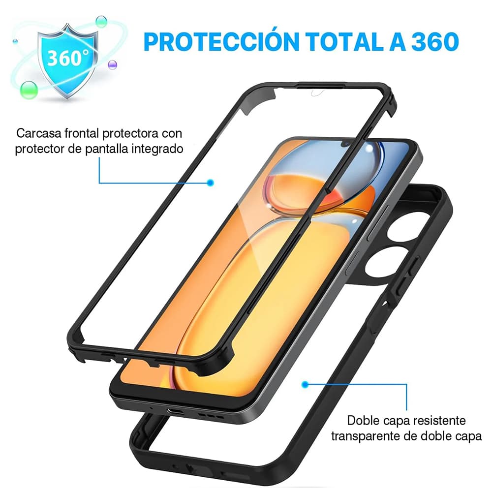 Techsuit ColorVerse 360 Series Screen Protector Xiaomi Redmi 13C 4G Poco C65 Black - náhled 2