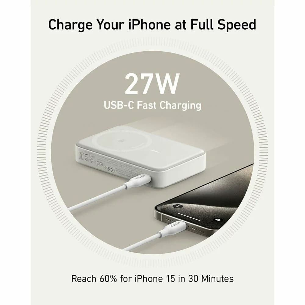 Anker Powerbanka MagGo A1654G21 10000mAh 15W bílá - náhled 2