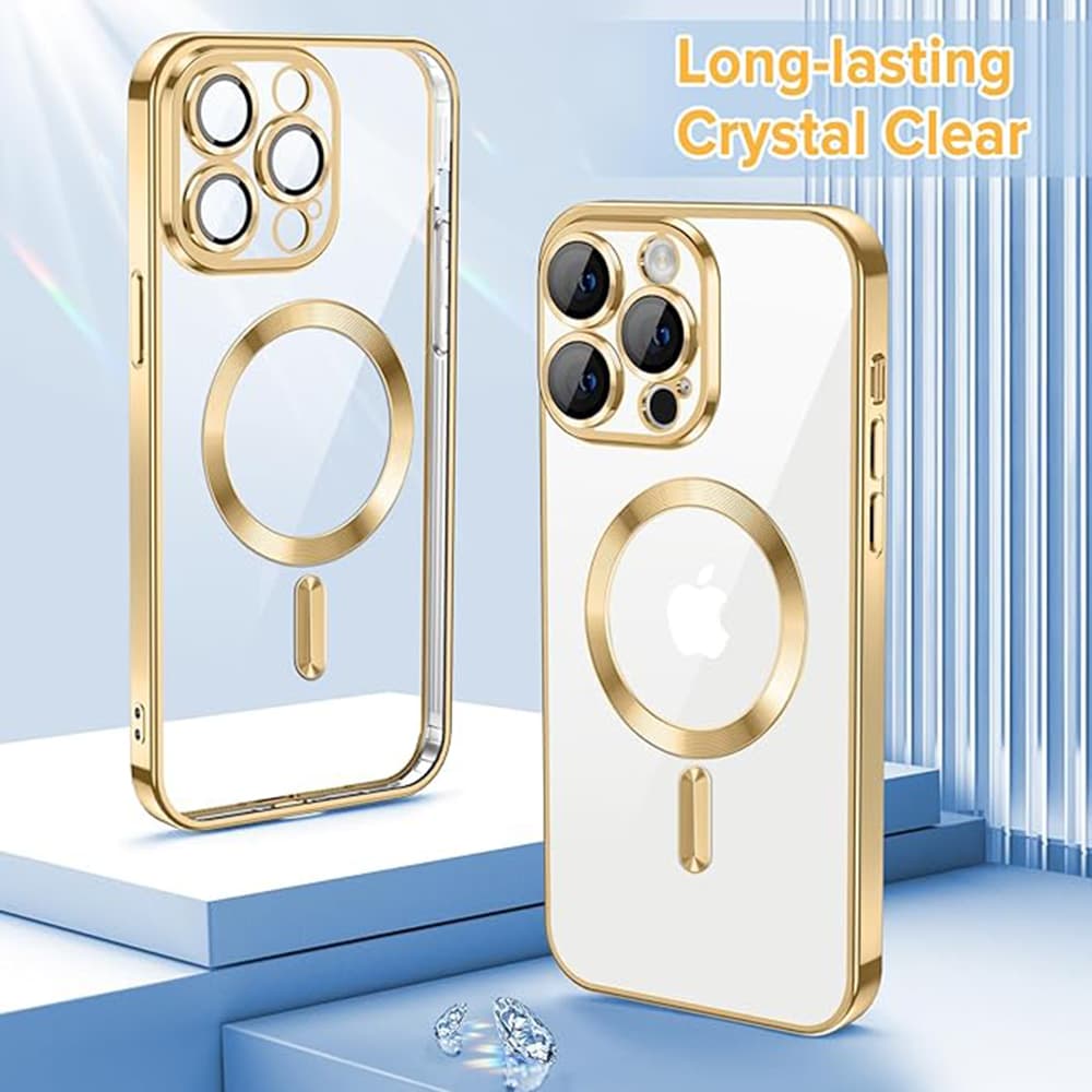 Techsuit Luxusní Křišťál MagSafe iPhone 12 Pro Gold - náhled 2