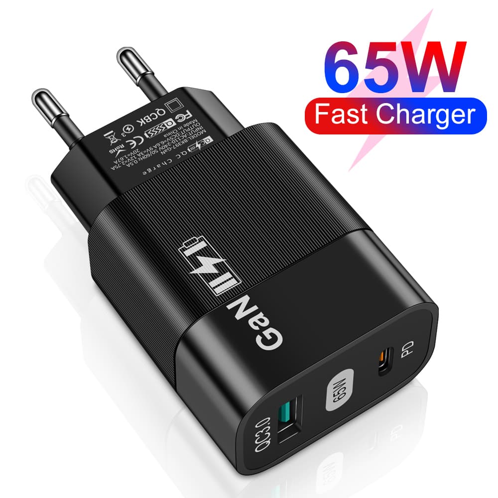 Techsuit síťová nabíječka CHPD131 GaN USB Type-C 65W černá - náhled 2