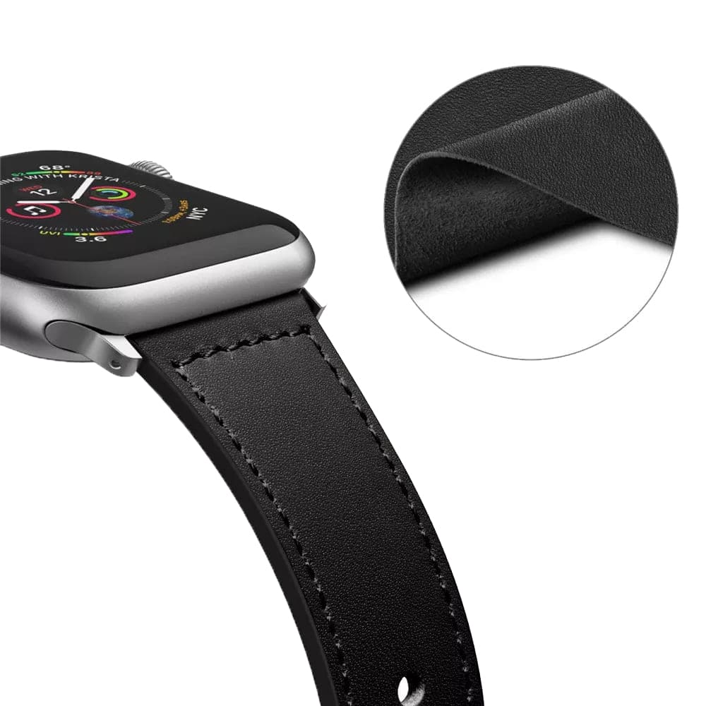 Techsuit - řemínek k hodinkám (W033) pro muže - Apple Watch 1/2/3/4/5/6/7/8/9/10/11/SE/SE 2/SE 3 (38/40/41/42mm) - černý - náhled 2