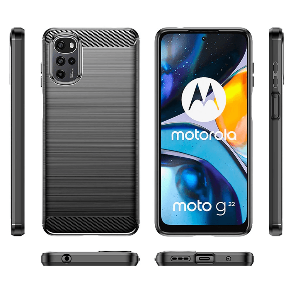 Techsuit Karbon Silikon Motorola Moto G22 Černý - náhled 2