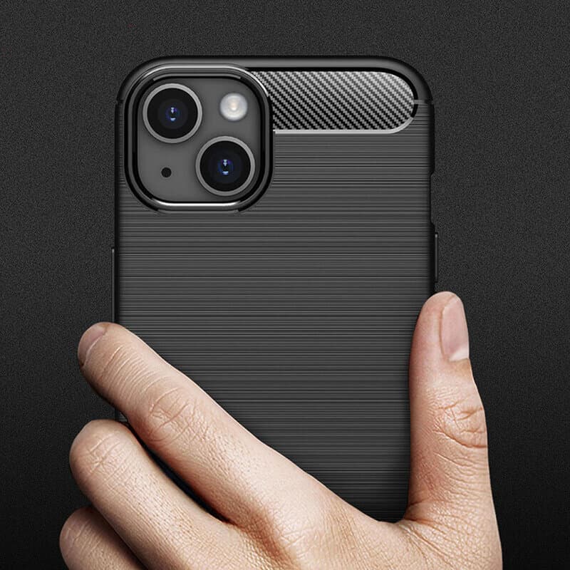 Techsuit Karbon Silikon iPhone 14 Černý - náhled 2