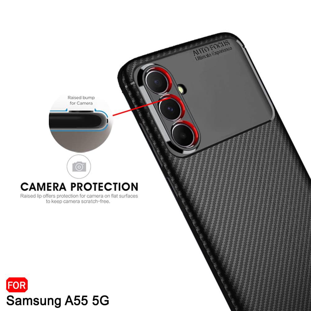 Techsuit CarbonFiber kryt Samsung Galaxy A55 5G černý - náhled 2