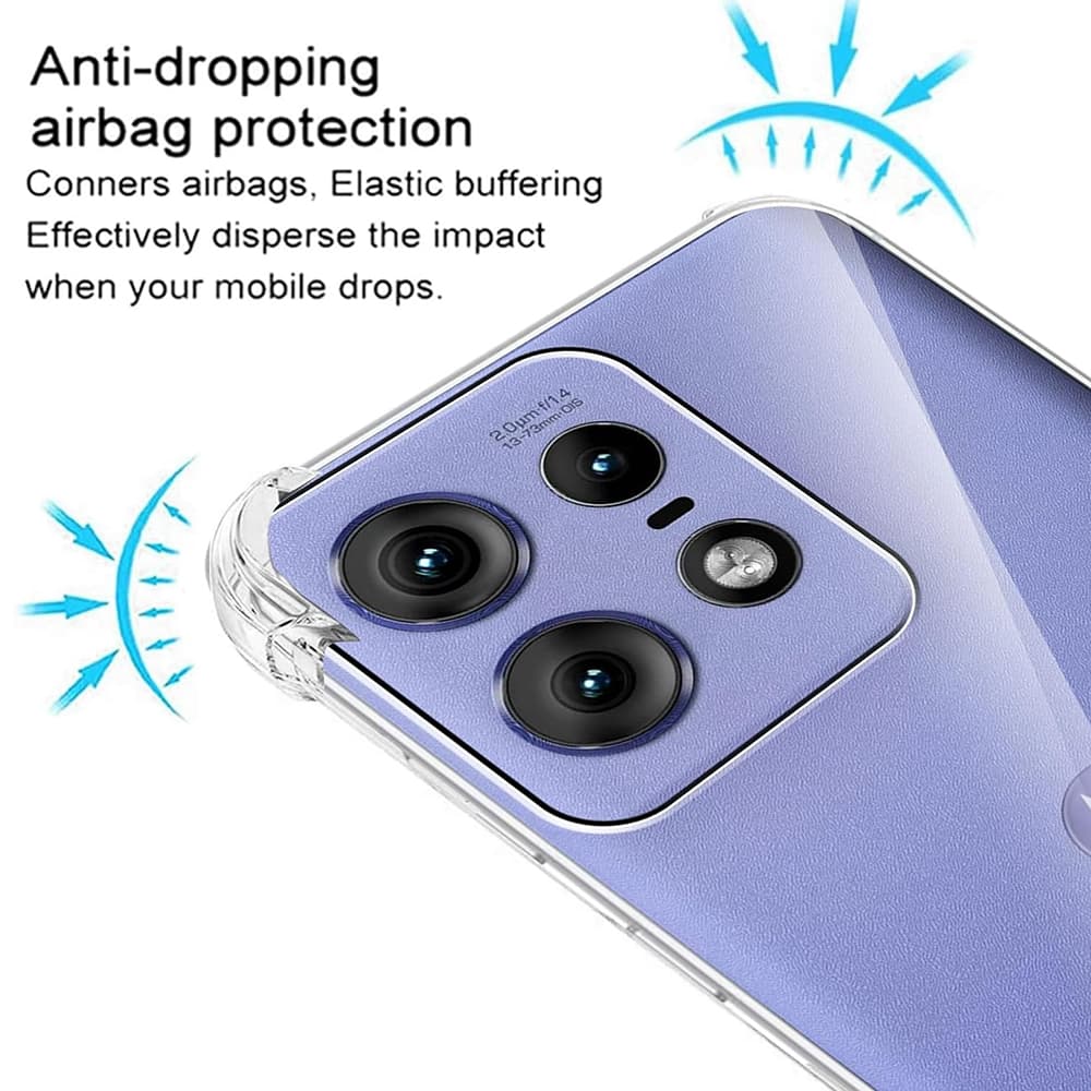 Techsuit Shockproof Clear Silicone pro Motorola Edge 50 Pro Clear - náhled 2