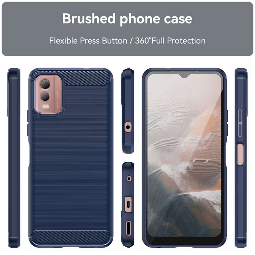 Techsuit Carbon Silicone Nokia C32 Blue - náhled 2
