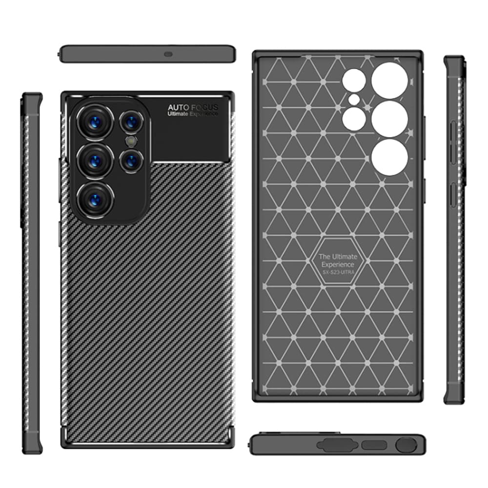 Techsuit CarbonFiber Samsung Galaxy S23 Ultra Black - náhled 2