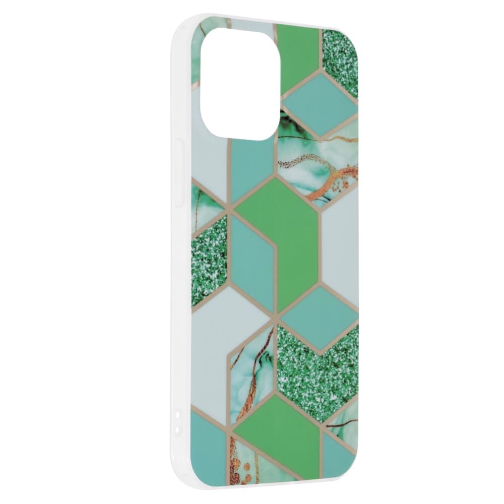 Techsuit Mramorová série iPhone 13 Pro Max Zelený Hex - náhled 2
