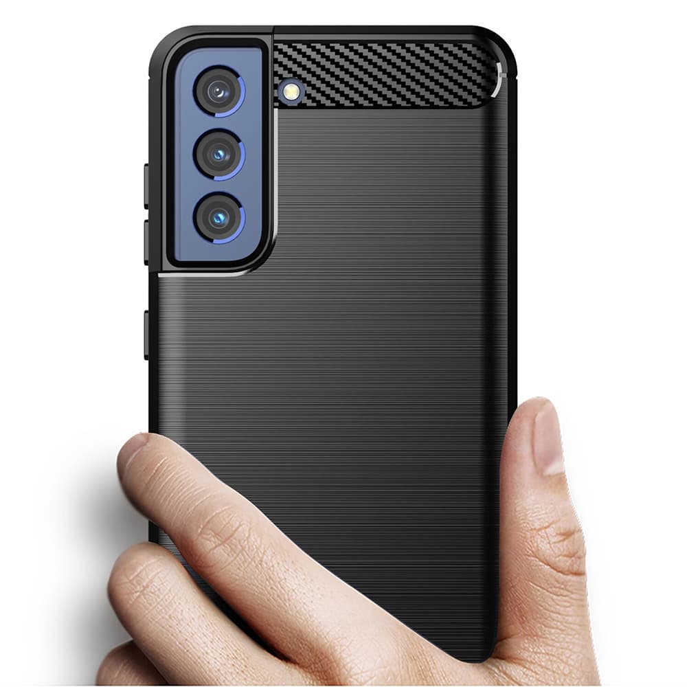 Techsuit Karbon Silikon Samsung Galaxy S22 Černý - náhled 2