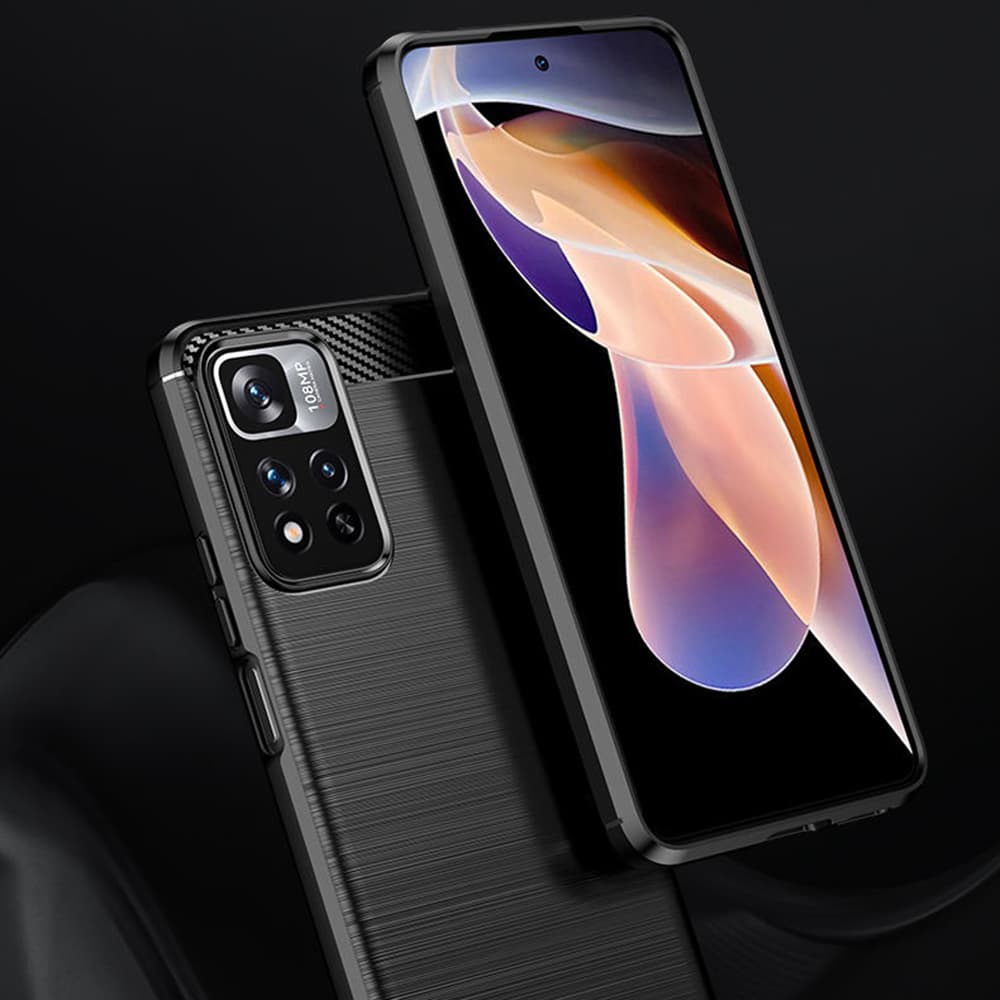 Techsuit Karbon Silikon Xiaomi Redmi Note 11 Pro+ 5G Černý - náhled 2