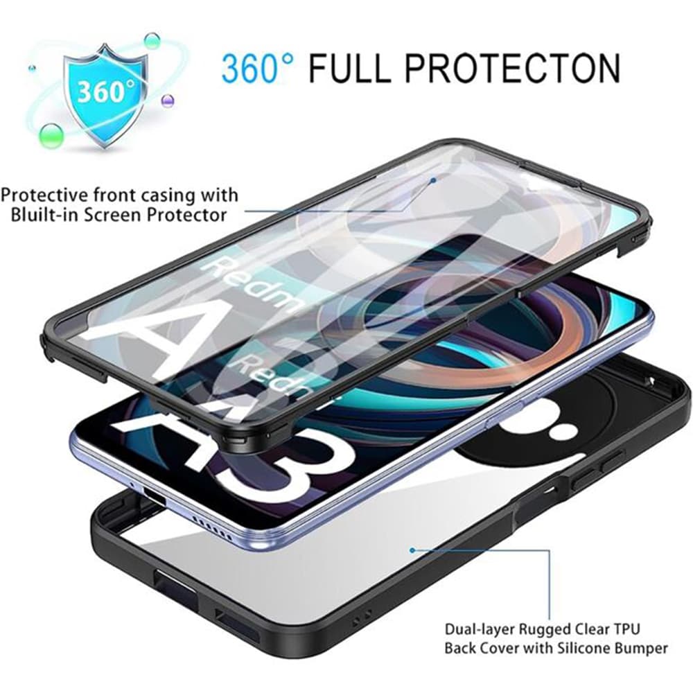 Techsuit ColorVerse 360 Series Screen Protector Xiaomi Redmi A3 Black - náhled 2