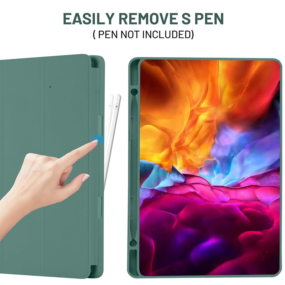 Techsuit Flex Trifold držák tužky Samsung Galaxy Tab S6 Lite Zelený - náhled 2