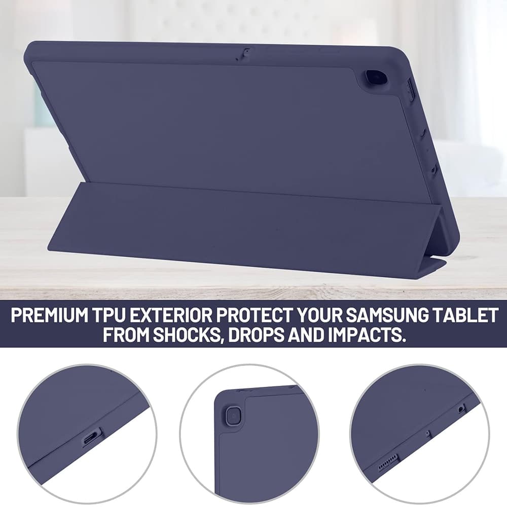 Techsuit Flex Trifold s držákem tužky Samsung Tab S6 Lite Tmavě modrá - náhled 2