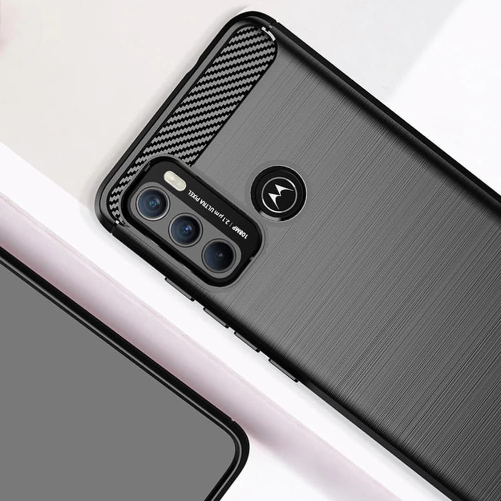 Techsuit Karbon Silikon Motorola Moto G60 Černý - náhled 2
