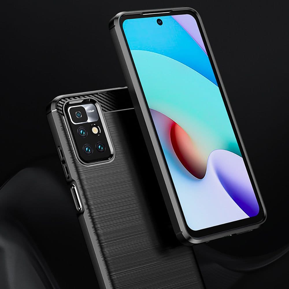 Techsuit Carbon Silicone Xiaomi Redmi 10 2021 2022 Černá - náhled 2