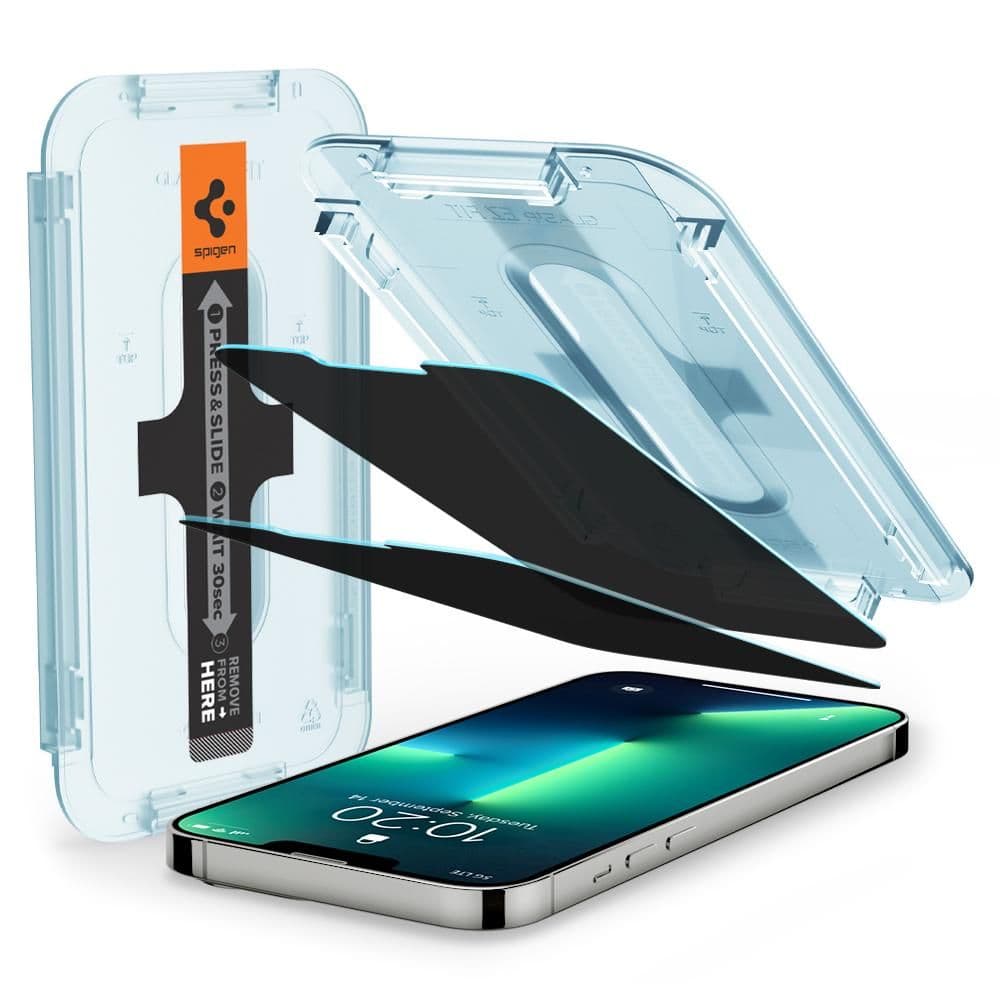 Spigen Glas.tR EZ-FIT 2 balení Privátní pro iPhone 13 14 16e - náhled 2