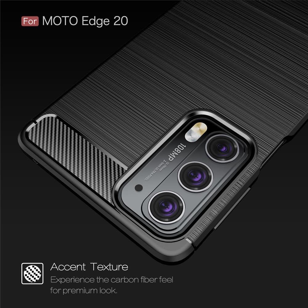 Techsuit Karbon Silikon Motorola Edge 20 5G Černý - náhled 2