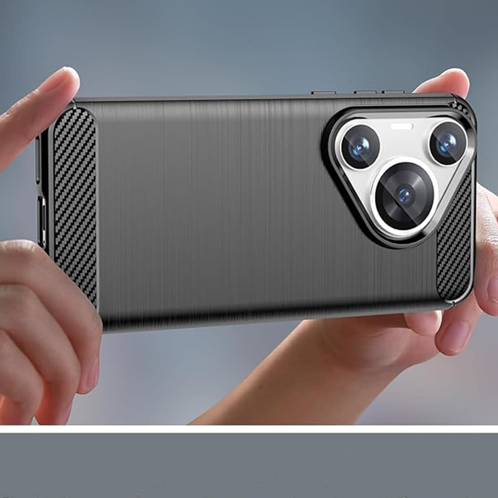 Techsuit Karbon Silikon Huawei Pura 70 Pro Black - náhled 2
