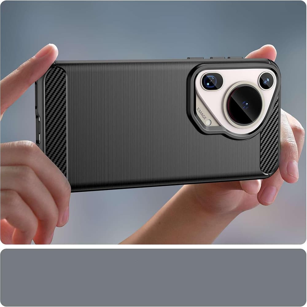 Pouzdro Techsuit Carbon Silicone Huawei Pura 70 Ultra černé - náhled 2