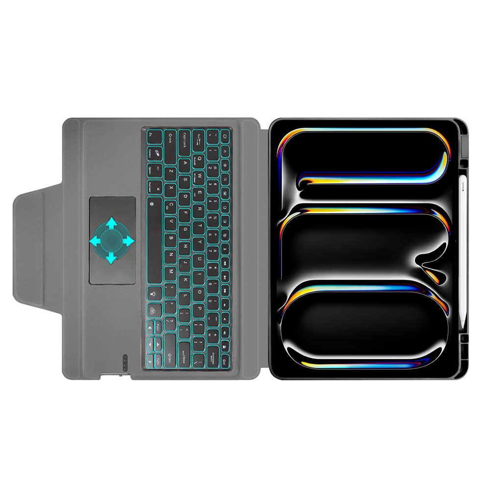 Techsuit KeyTab Pro Ochrana displeje RGB klávesnice iPad Pro 13 Černá - náhled 2