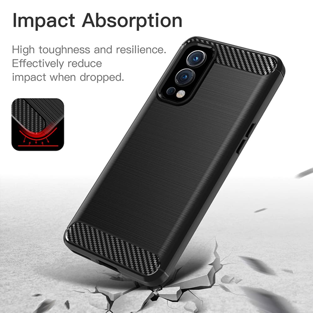 Techsuit Carbon Silicone pro OnePlus Nord 2 5G černý - náhled 2