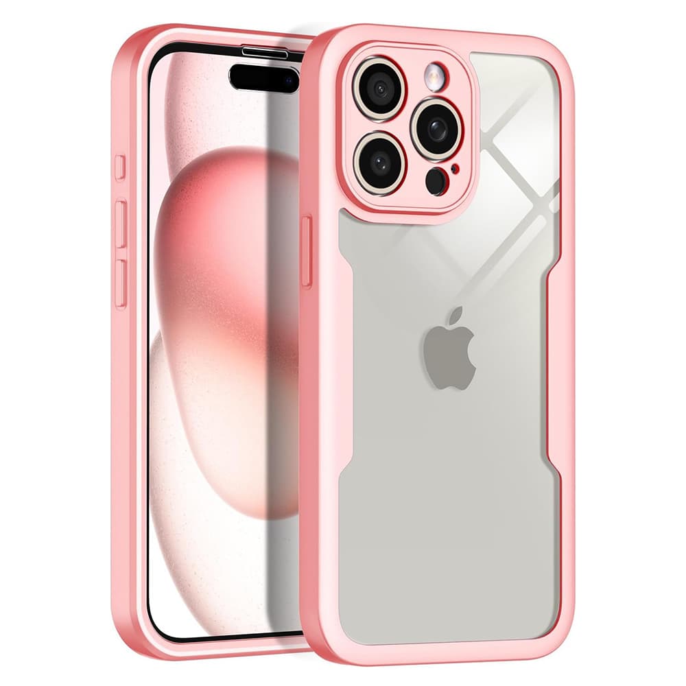 Techsuit ColorVerse 360 Series Screen Protector iPhone 15 Pro Max Pink - náhled 2