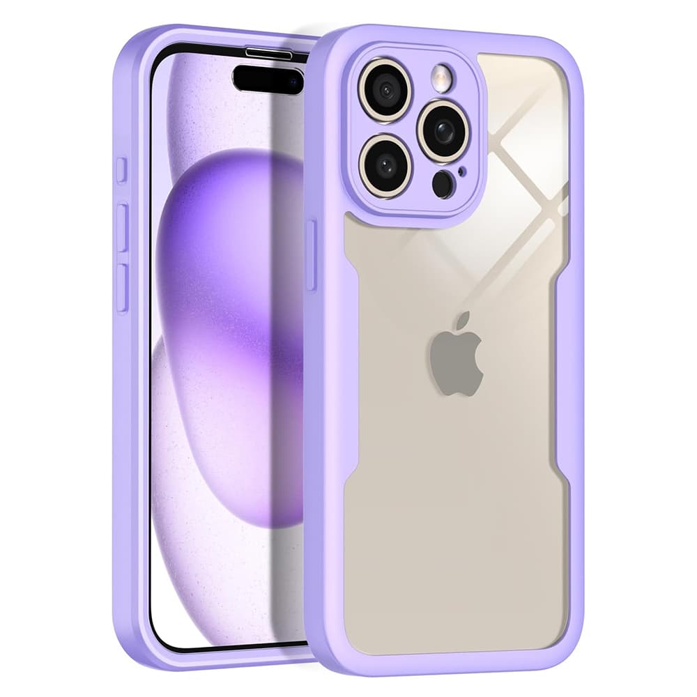 Techsuit ColorVerse 360 Series Screen Protector iPhone 15 Pro Purple - náhled 2