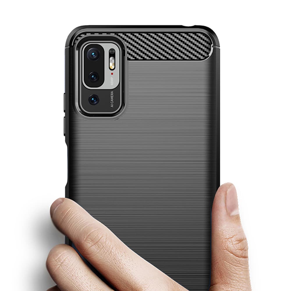 Techsuit Karbon Silikon Xiaomi Redmi Note 10 5G Poco M3 Pro 5G Černý - náhled 2