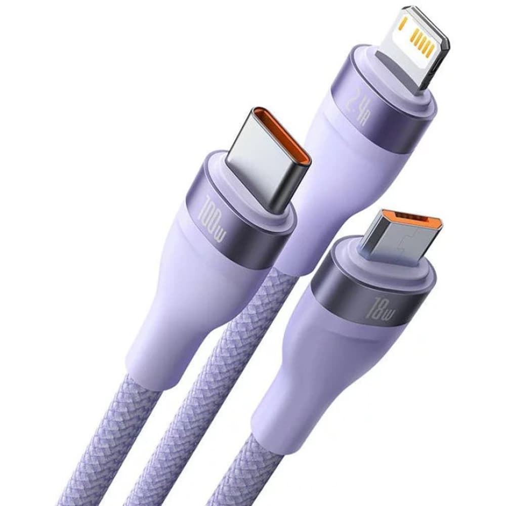 Baseus Flash Series 2 USB C Lightning MicroUSB 100W 1.2m - náhled 2