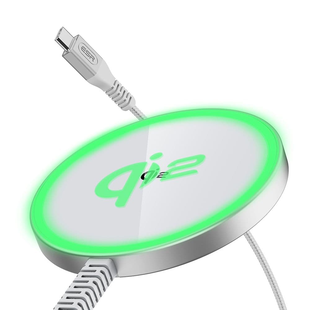 ESR Mini magnetická bezdrátová nabíječka HaloLock Qi2 MagSafe 15W stříbrná - náhled 2