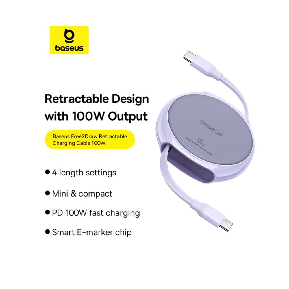 Baseus Pathfinder kabel Type-C na Type-C 100W 1m NebulaPurple - náhled 2