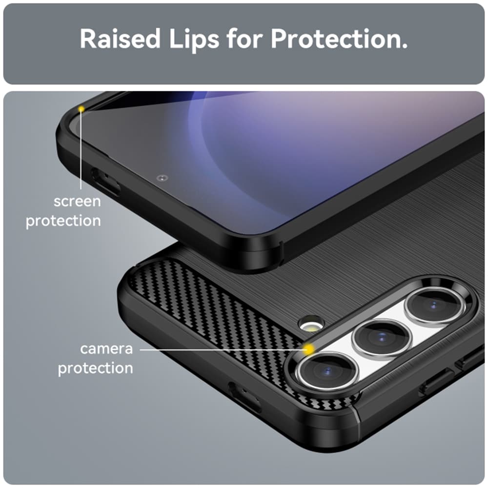 Techsuit Karbon Silikon Samsung Galaxy S24 FE Černý - náhled 2