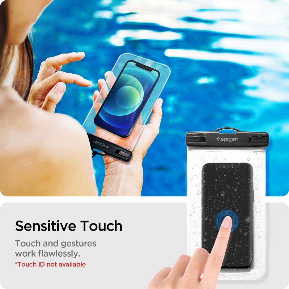 Spigen 2x Vodotěsné pouzdro A601 IPX8 pro telefon 3.5 - 7" Průhledné - náhled 2