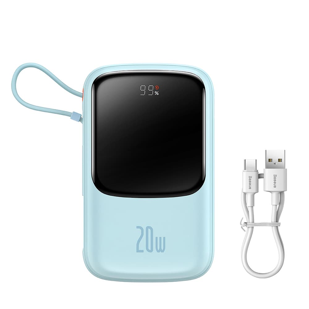 Baseus Powerbanka Qpow Pro 20000mAh 20W s kabelem USB-C Lightning Modrá - náhled 2