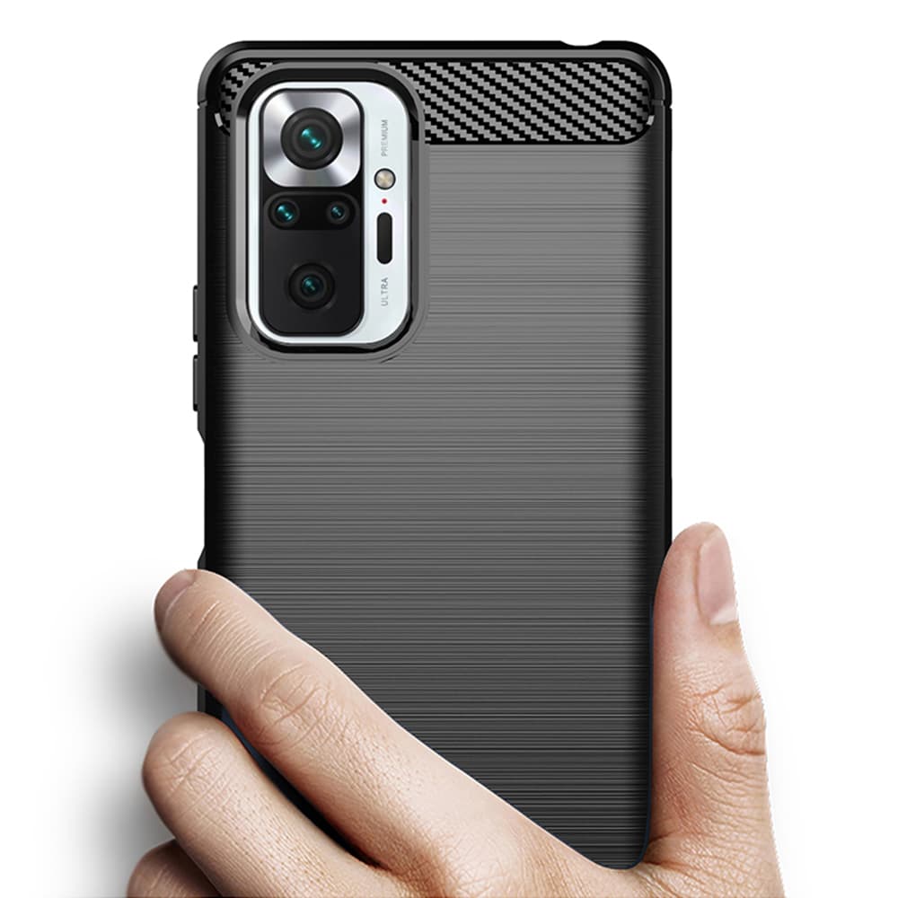 Techsuit Karbon Silikon Xiaomi Redmi Note 10 Pro Note 10 Pro Max Černý - náhled 2