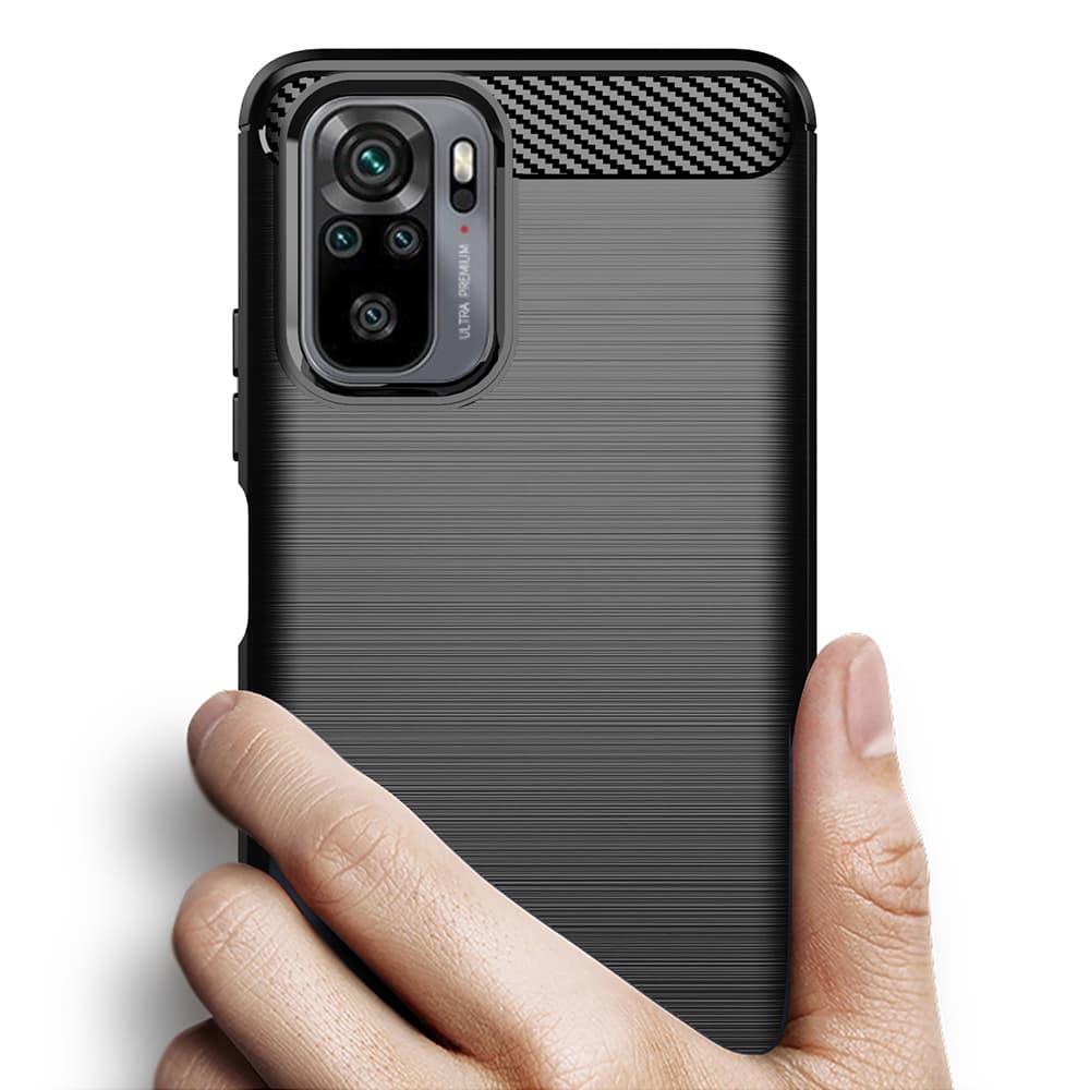Techsuit Carbon Silicone Xiaomi Redmi Note 10 4G Note 10S Poco M5s černé - náhled 2