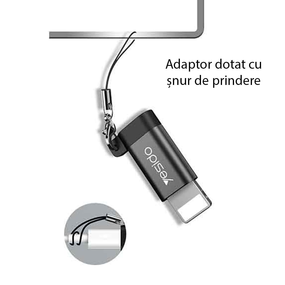 Yesido OTG Adaptér GS05 Lightning Micro USB 480Mbps Černý - náhled 2