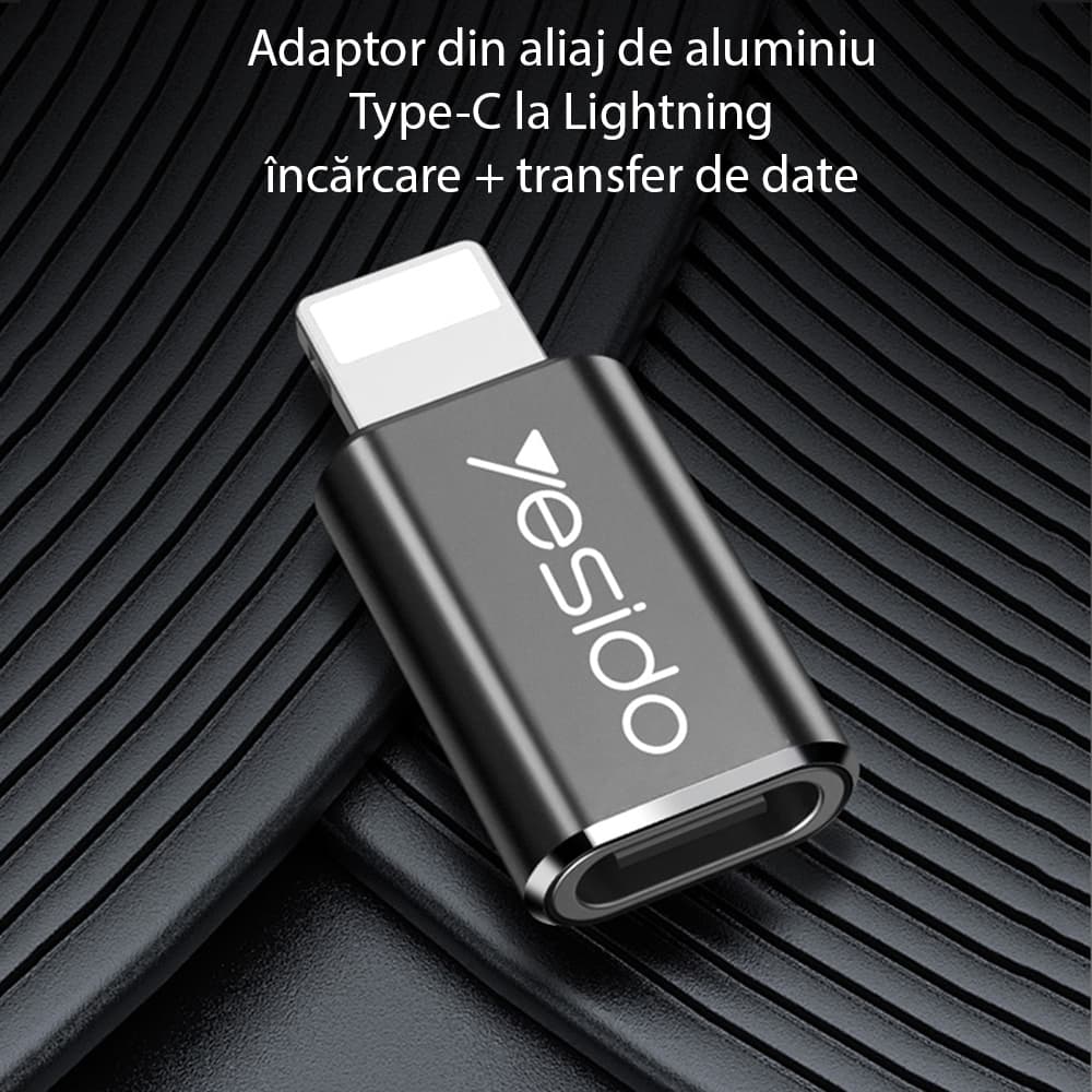 Yesido OTG adaptér GS03 Lightning Type-C 480Mbps Black - náhled 2