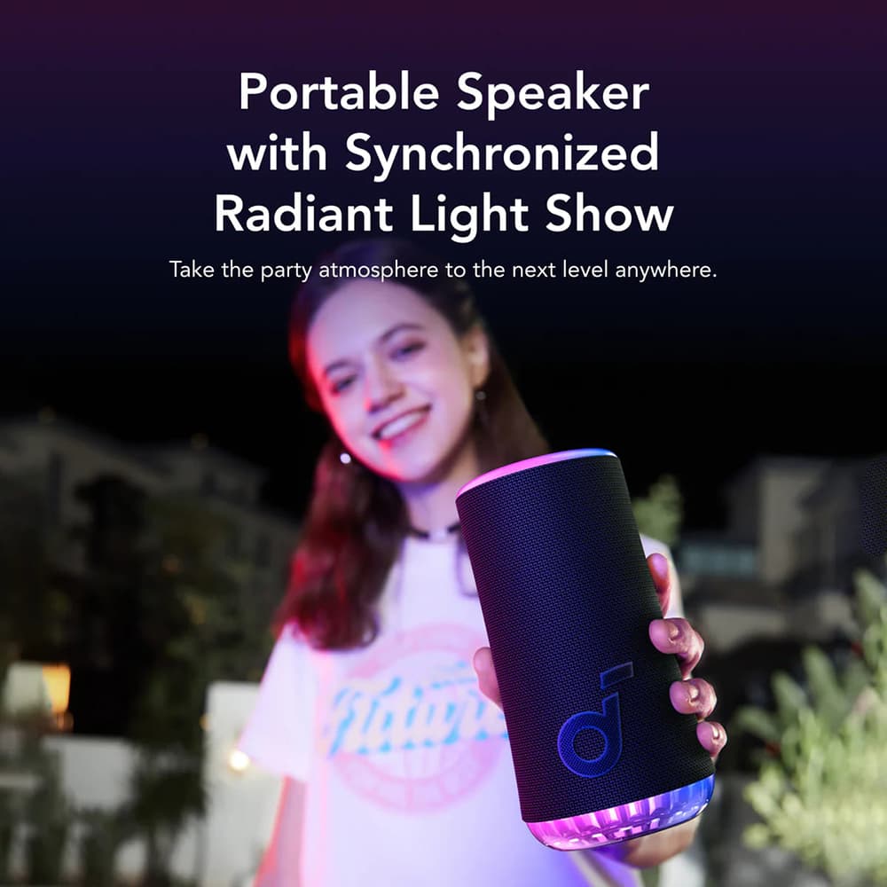 Anker Wireless Speaker SoundCore Glow A3166G31 360° zvuk 30W IP67 modrá - náhled 2
