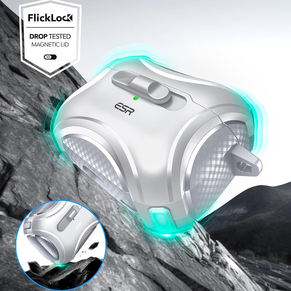 ESR Cyber Magnetické pouzdro HaloLock Apple AirPods Pro 1 2 Šedé - náhled 2