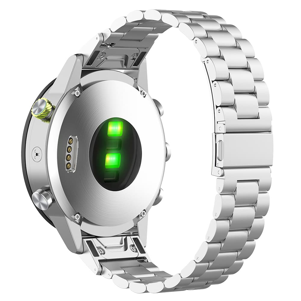 Techsuit - řemínek QuickFit 22mm (W010) - Garmin Fenix 5/5 Plus 6/6 Pro/7/Forerunner 945/955/970/Approach S60/S62 - stříbrný - náhled 2