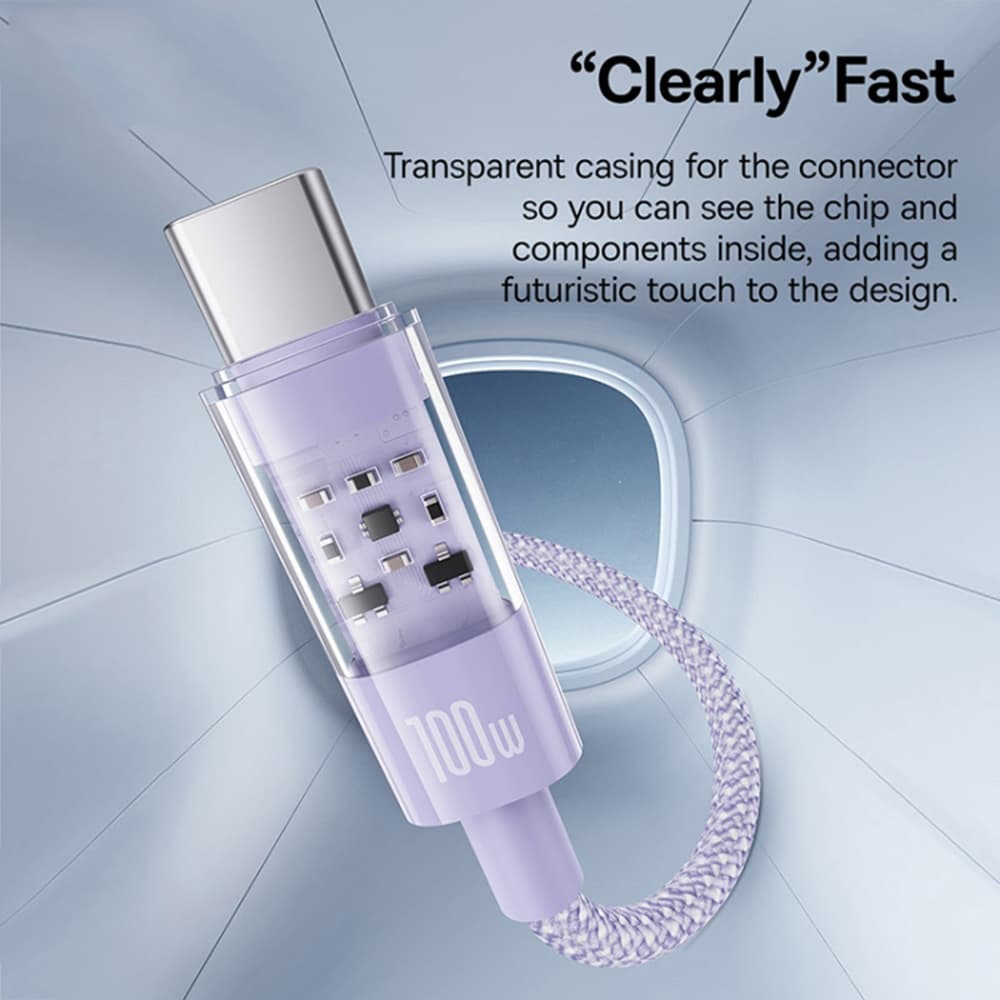 Baseus Data Cable Gem USB to Type-C 100W 1m Nebula Purple - náhled 2