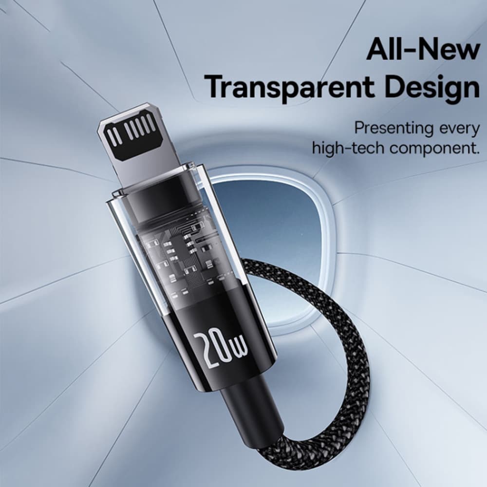 Baseus Datový kabel Gem USB-C na Lightning 20W 2m Cluster Black - náhled 2
