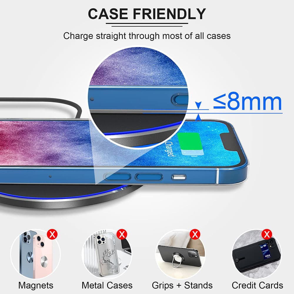 Techsuit Wireless Charger Premium CHWR031 RGB barvy 15W 3A černá - náhled 2