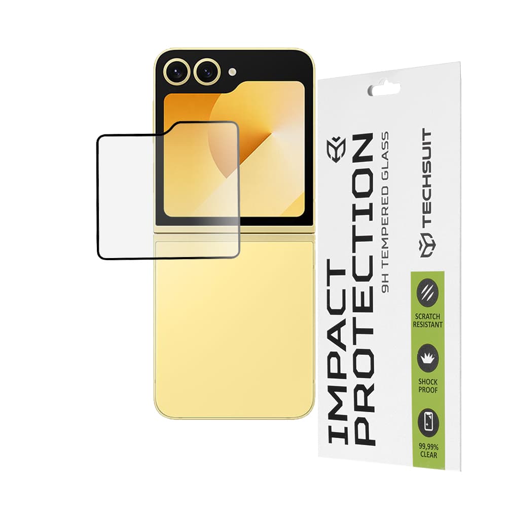 Ochranné sklo Techsuit 111D na vnější displej Samsung Galaxy Z Flip6/Flip7 FE černé - náhled 2