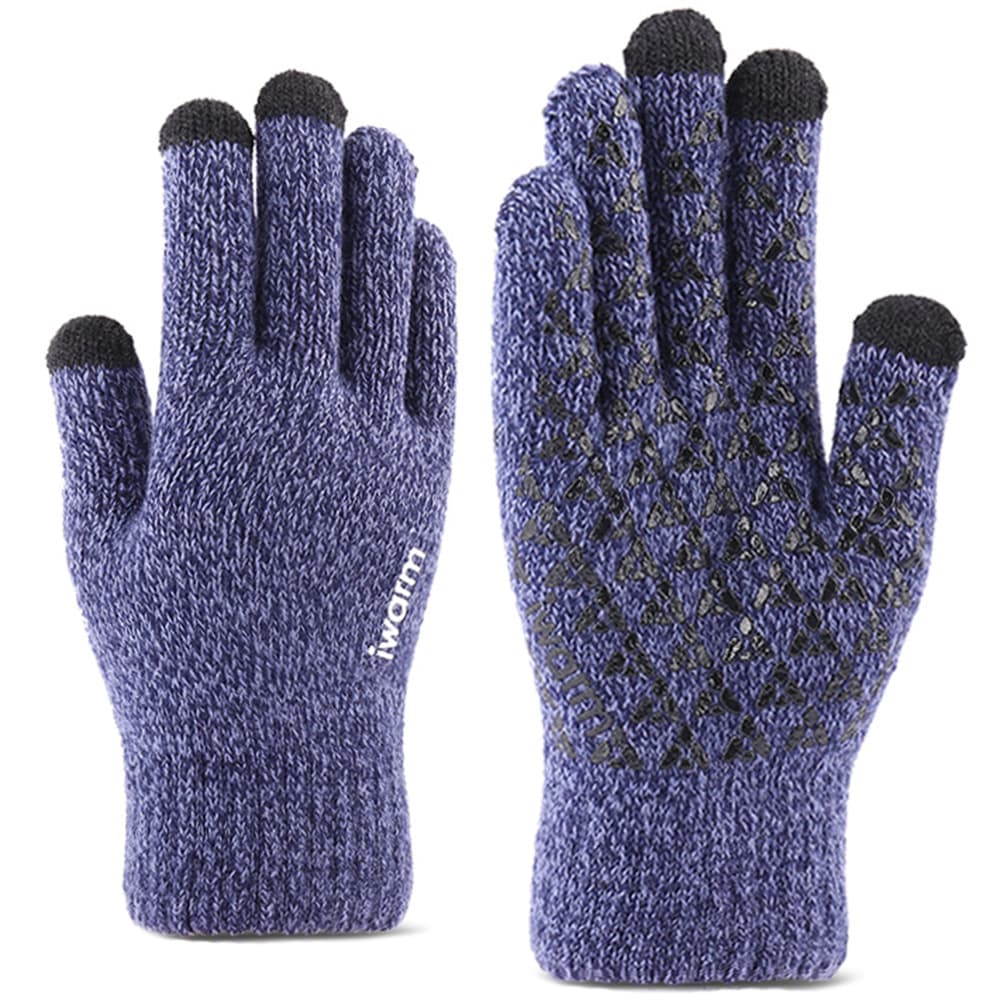 iWarm Dotykové rukavice ST0018 Prémiová vlna Protiskluzové Modré 23cm - náhled 2