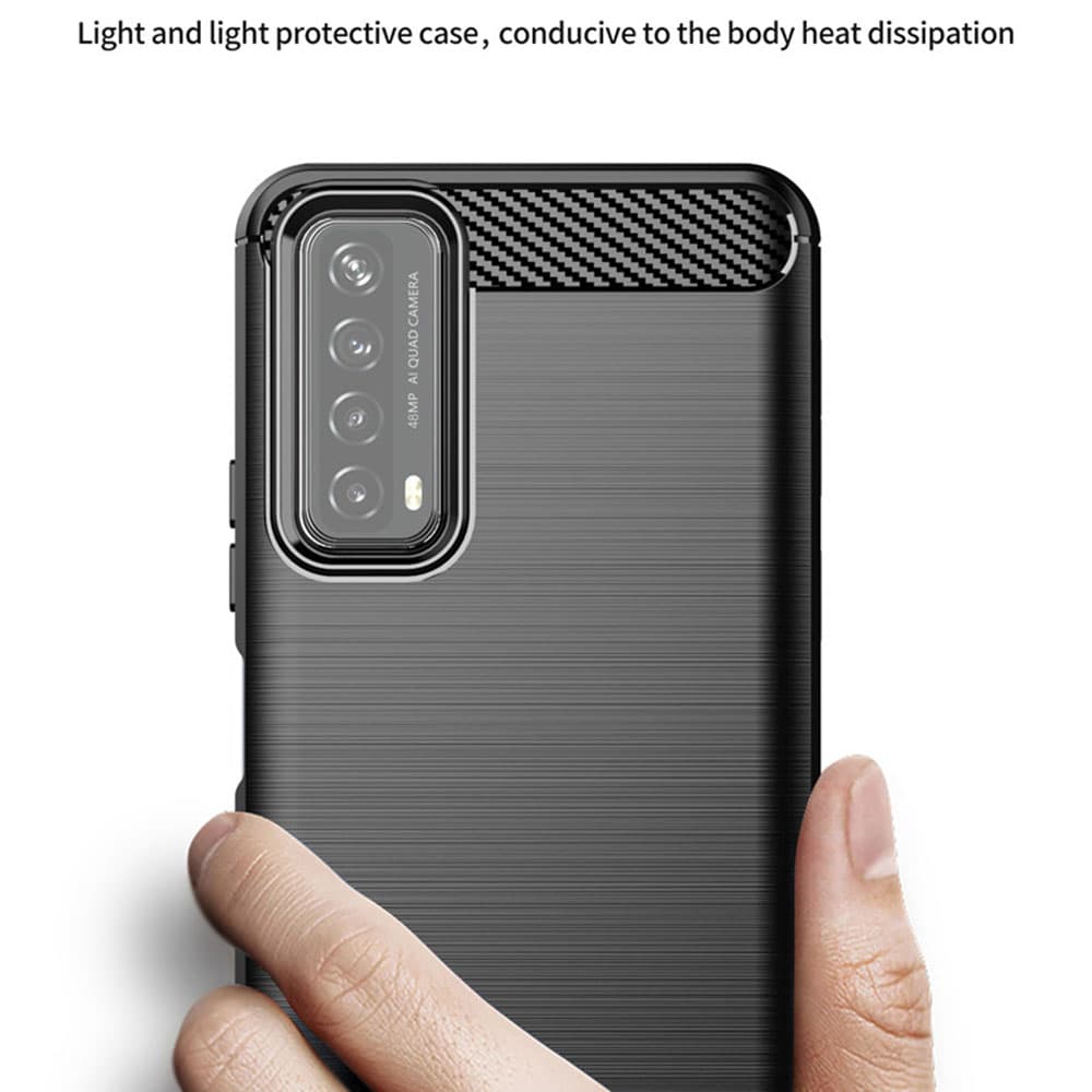 Techsuit Karbon Silikon Huawei P Smart 2021 Černá - náhled 2